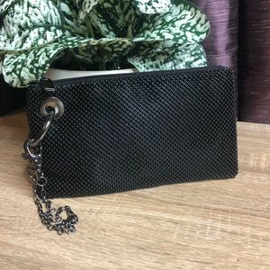 Lulu Townsend Black Beaded Clutch